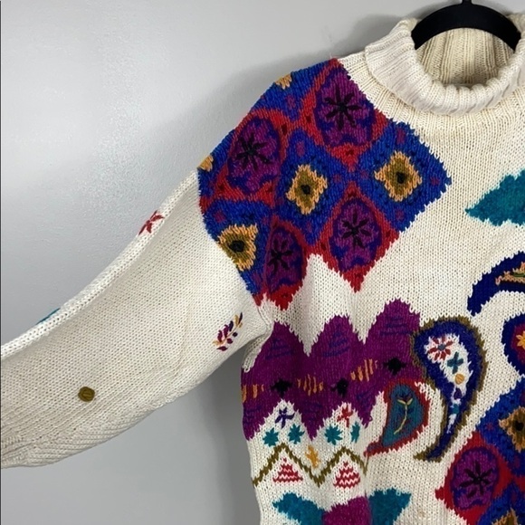 VINTAGE Hand Knitted Jennifer Reed Sweater size L - Picture 4 of 11